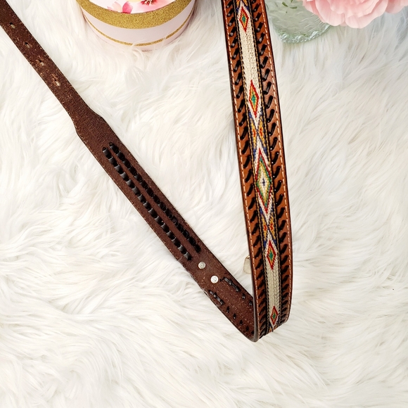 Western brown leather belt - Picture 7 of 10